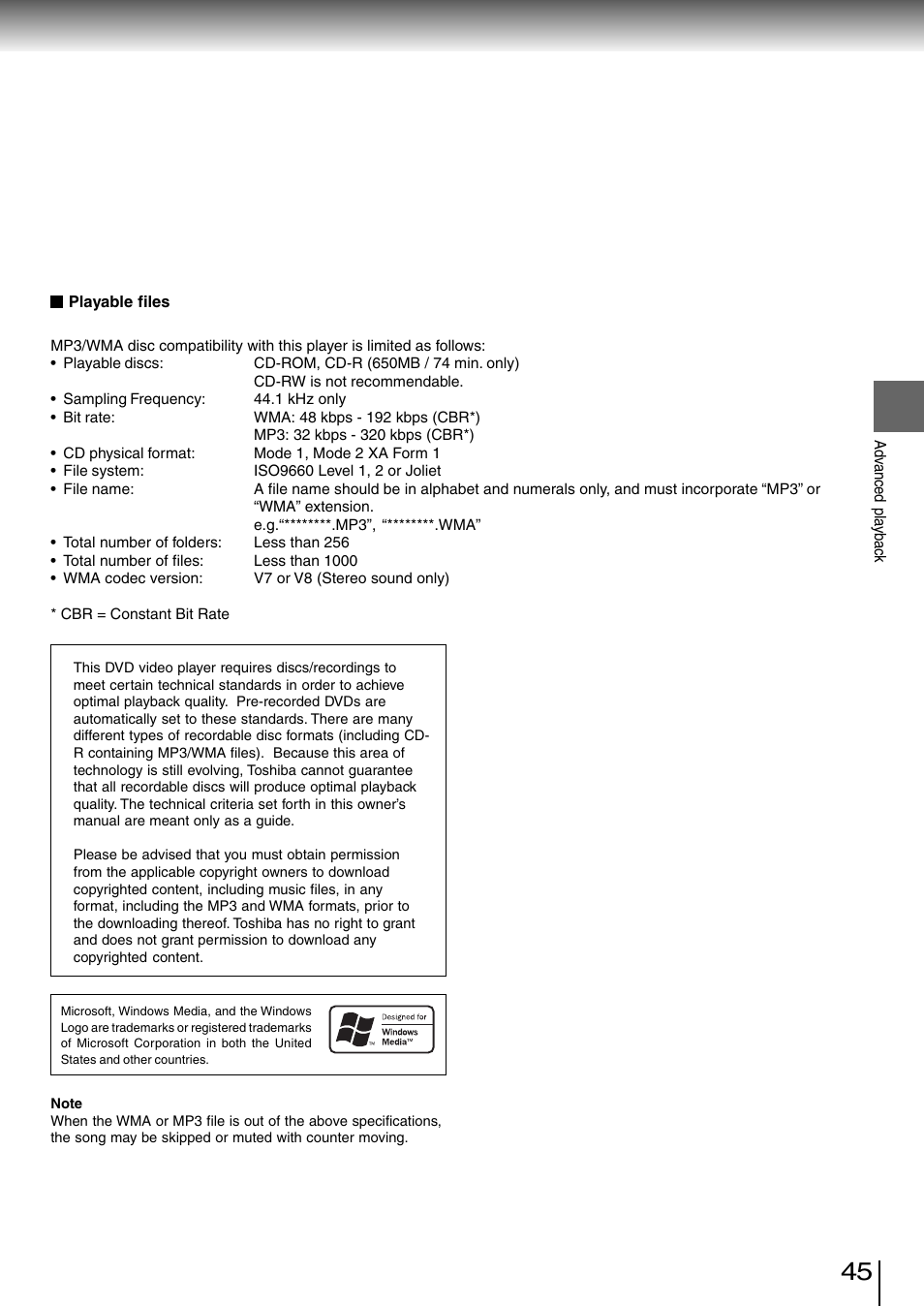Toshiba SD-260SV User Manual | Page 43 / 61