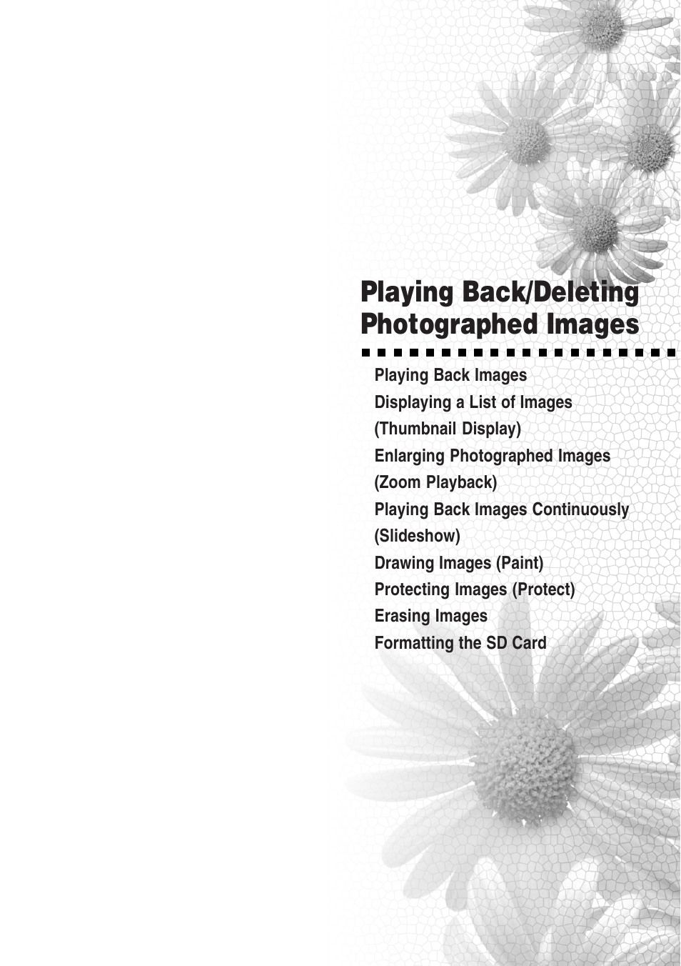 Playing back/deleting photographed images | Toshiba PDR-T20 User Manual | Page 39 / 70