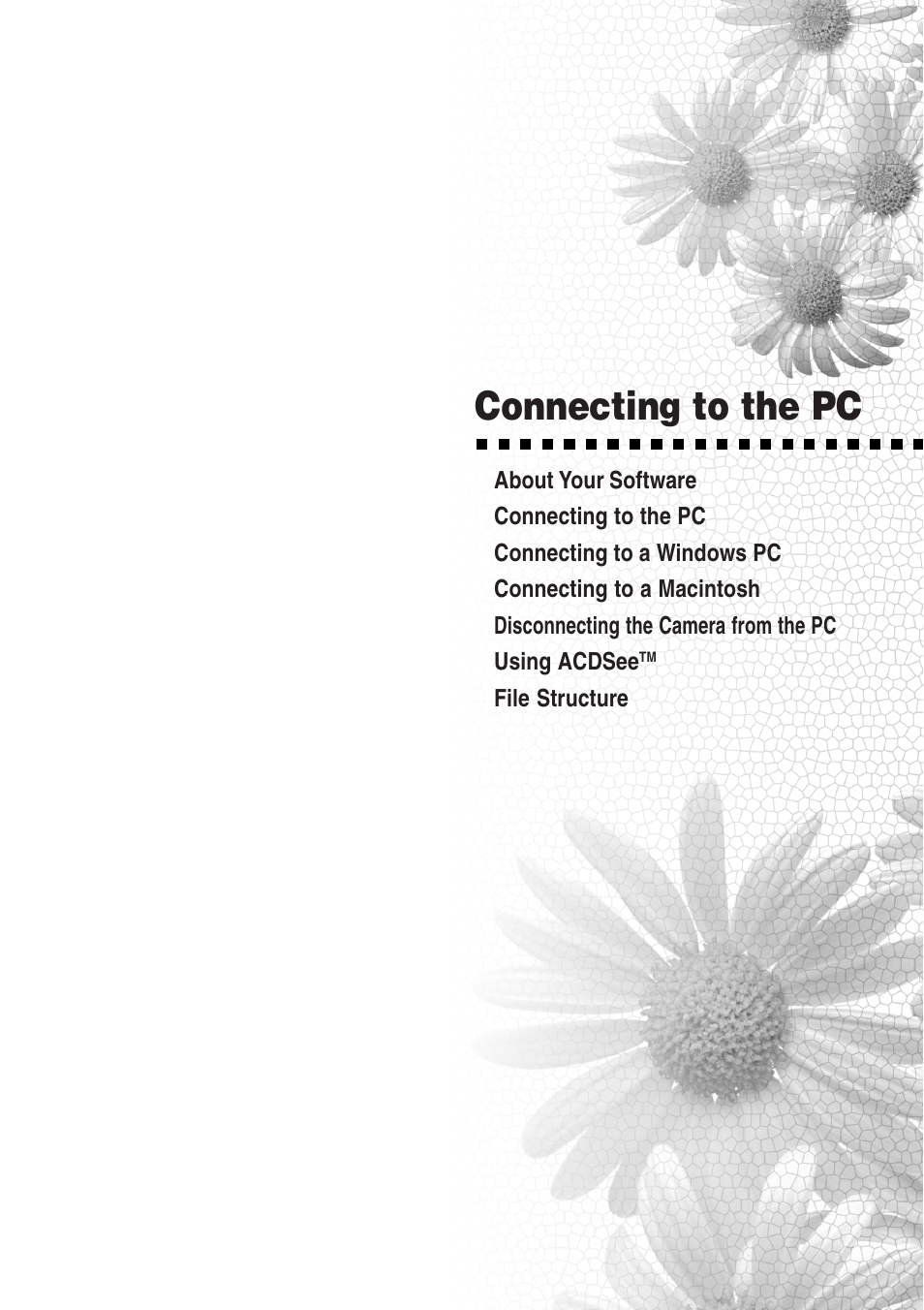 Connecting to the pc | Toshiba PDR-T20 User Manual | Page 49 / 70