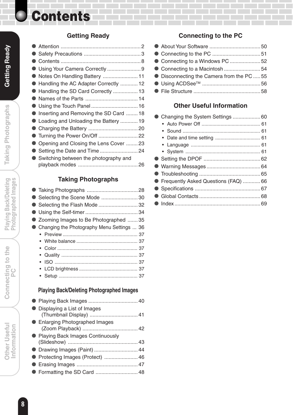 Toshiba PDR-T20 User Manual | Page 8 / 70