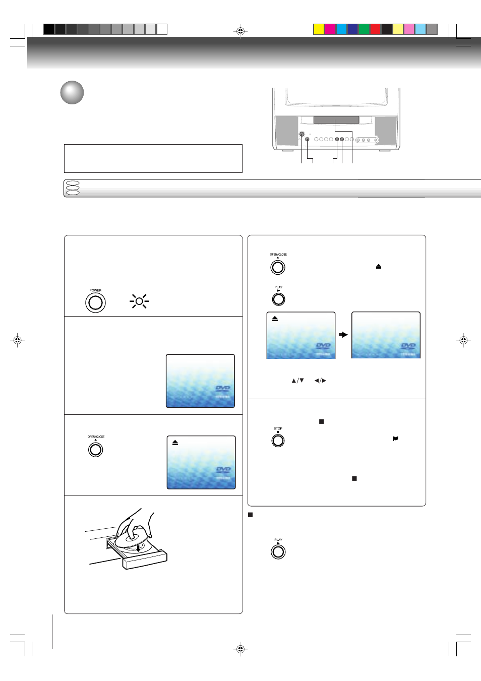 Playing a disc, Basic playback | Toshiba MD13P3 User Manual | Page 28 / 48
