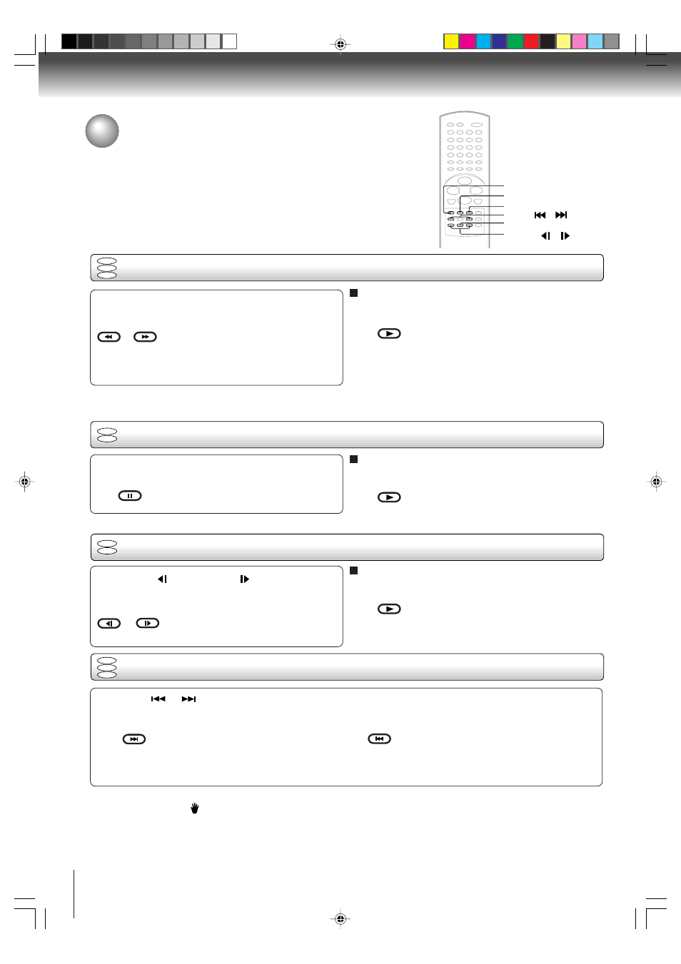 Playing a disc (continued), Playing in slow-motion locating a chapter or track | Toshiba MD13P3 User Manual | Page 30 / 48