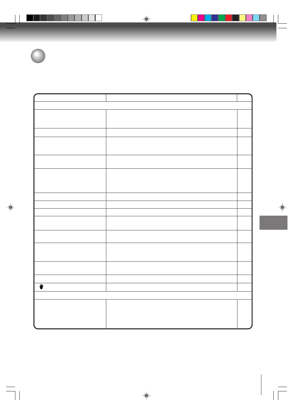 Problems and troubleshooting (continued) | Toshiba MD13P3 User Manual | Page 43 / 48