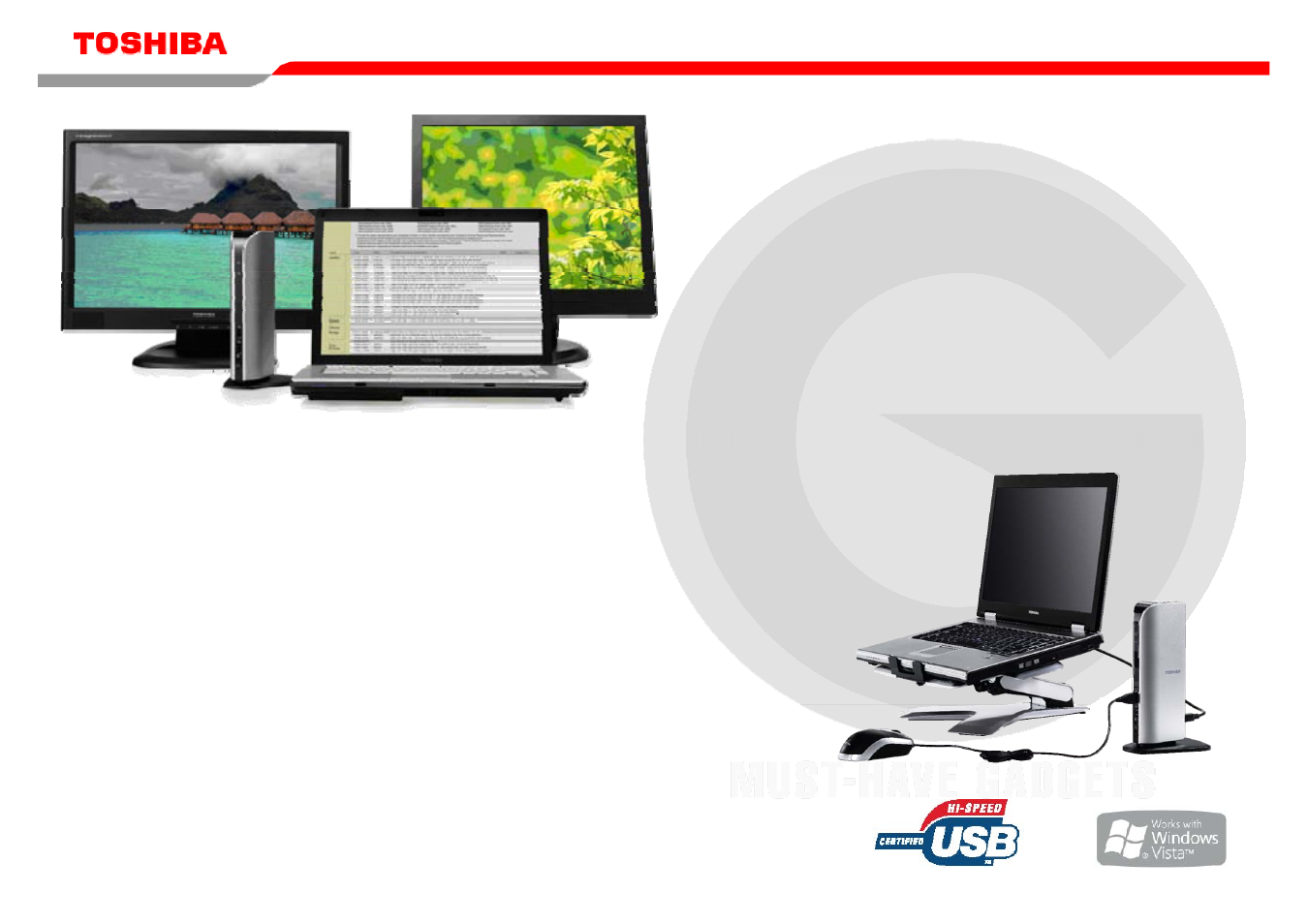 Toshiba Dynadock Universal USB Docking Station User Manual | 5 pages