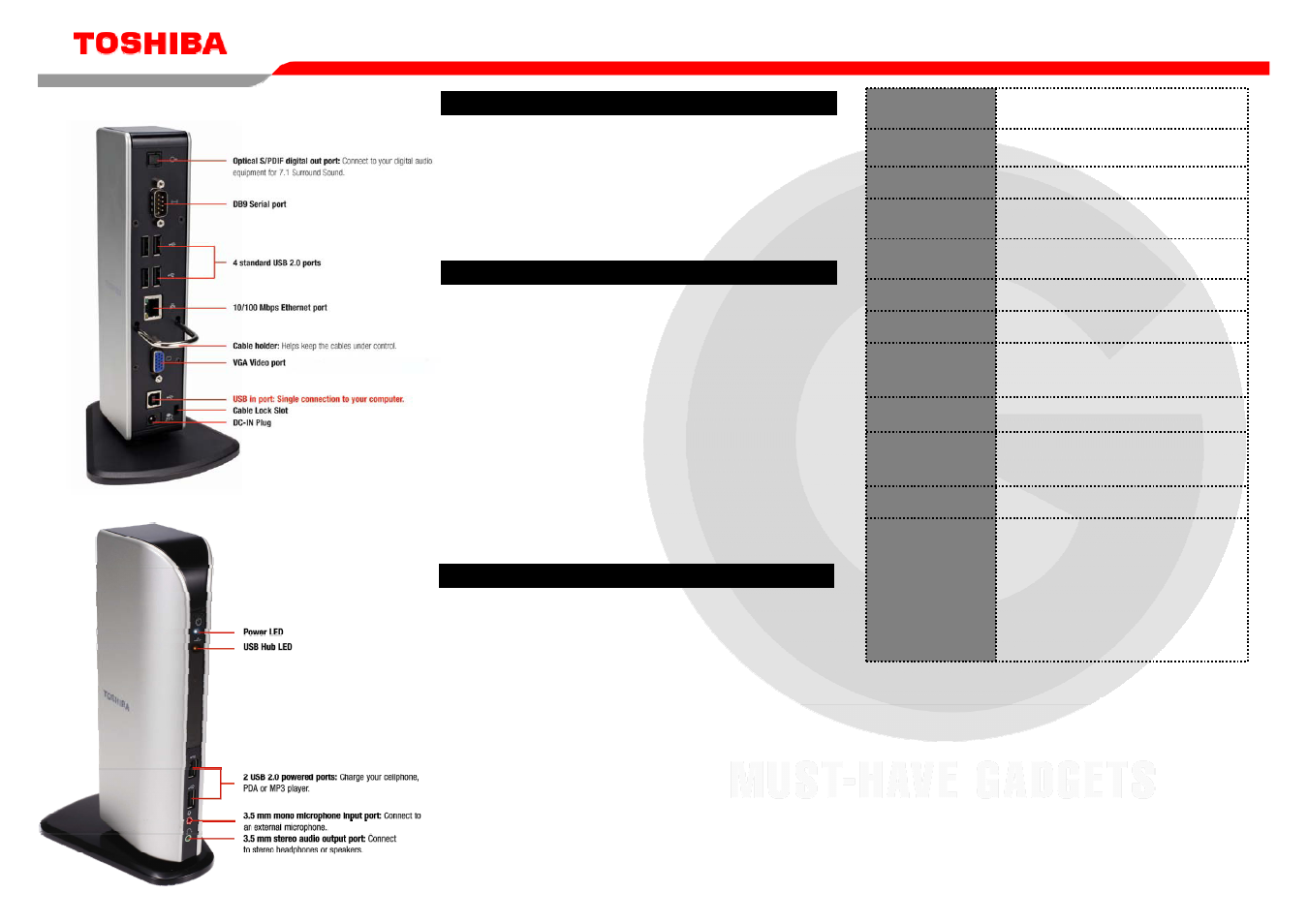 Toshiba Dynadock Universal USB Docking Station User Manual | Page 2 / 5