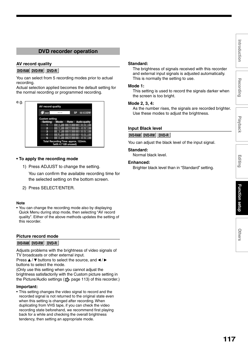 Dvd recorder operation | Toshiba DVd Video Recorder D-R4SU User Manual | Page 117 / 131