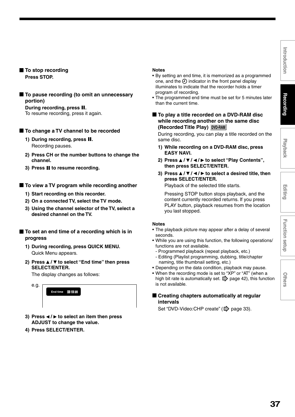 Toshiba DVd Video Recorder D-R4SU User Manual | Page 37 / 131
