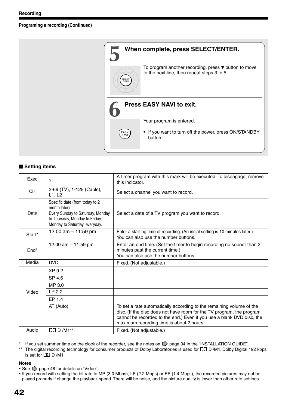 Toshiba DVd Video Recorder D-R4SU User Manual | Page 42 / 131