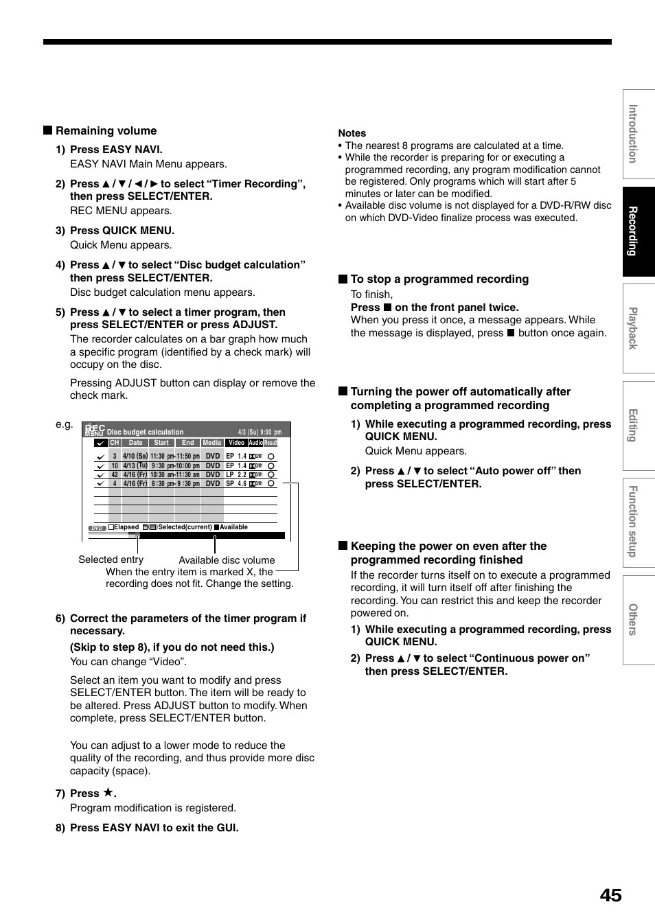 Toshiba DVd Video Recorder D-R4SU User Manual | Page 45 / 131