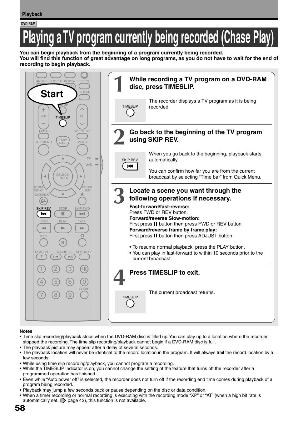 Start | Toshiba DVd Video Recorder D-R4SU User Manual | Page 58 / 131