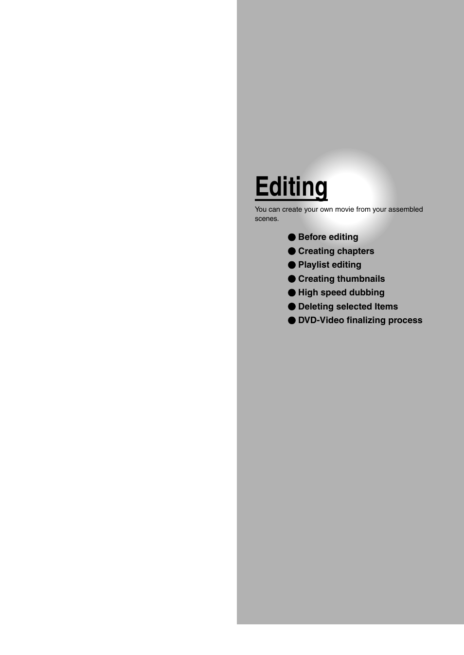 Editing | Toshiba DVd Video Recorder D-R4SU User Manual | Page 81 / 131