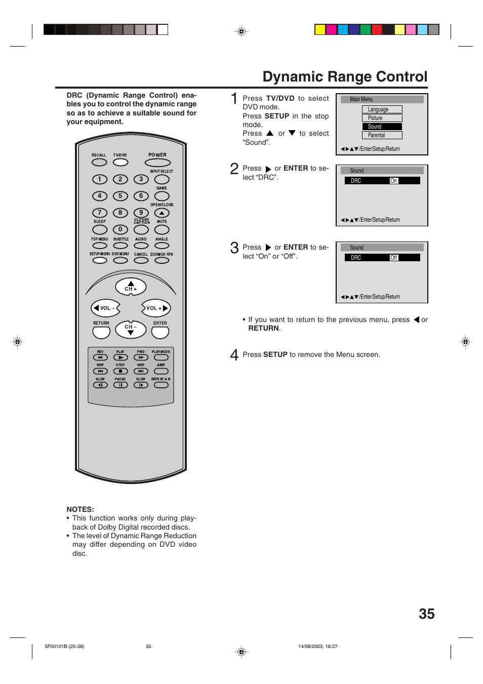 Dynamic range control | Toshiba MD20FN1/R User Manual | Page 35 / 48