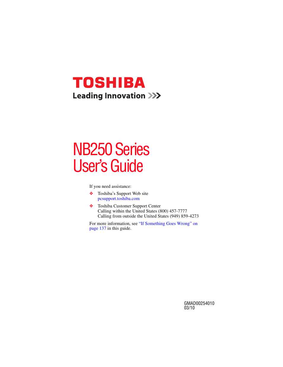 Toshiba NB250 User Manual | 197 pages