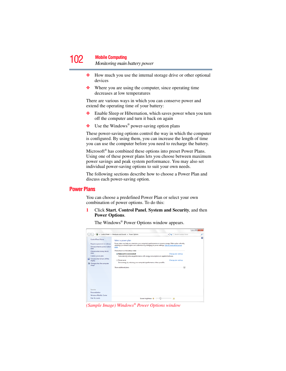 Power plans, There are, Power plans” on | Toshiba NB250 User Manual | Page 102 / 197