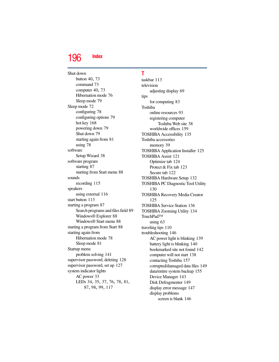 Toshiba NB250 User Manual | Page 196 / 197