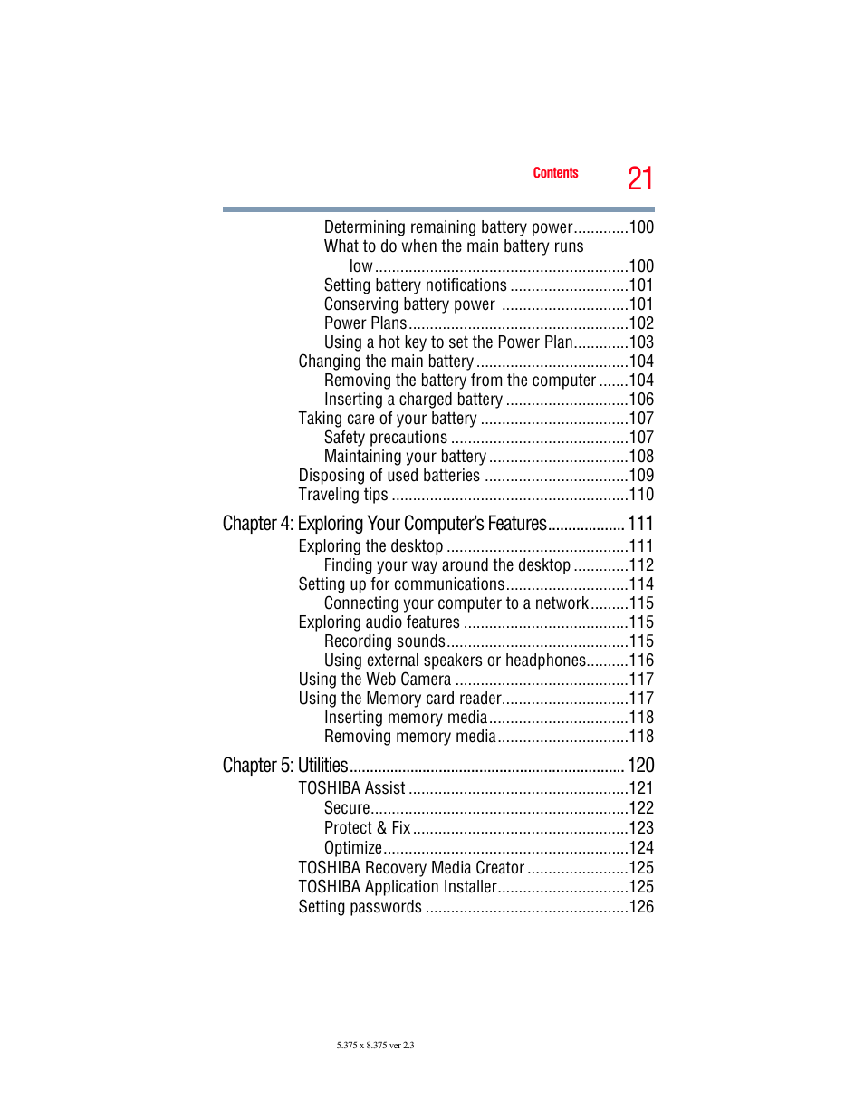 Toshiba NB250 User Manual | Page 21 / 197