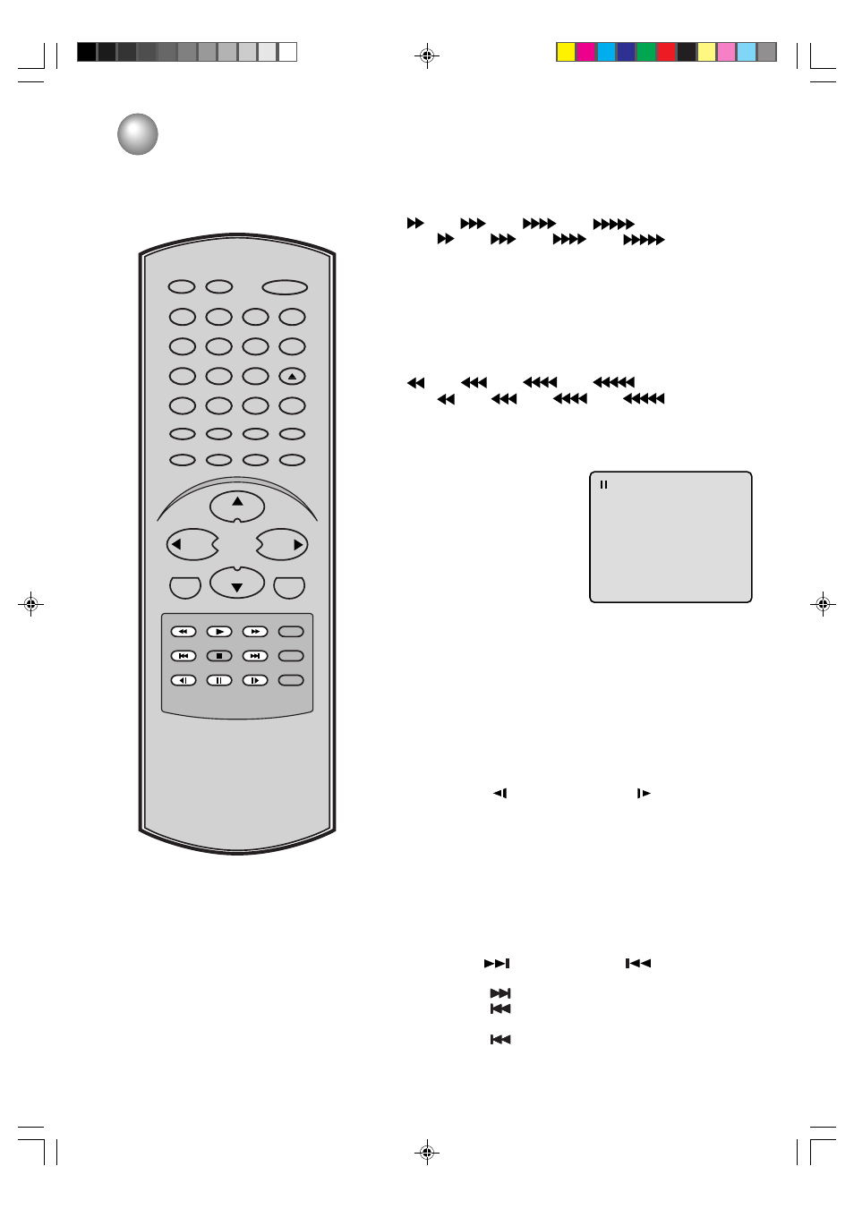 Special playback, 27 special playback, Fast forward playback | Review playback, Still playback, Frame advance, Slow-motion playback, Locating a chapter or track | Toshiba MD19N3 User Manual | Page 27 / 47