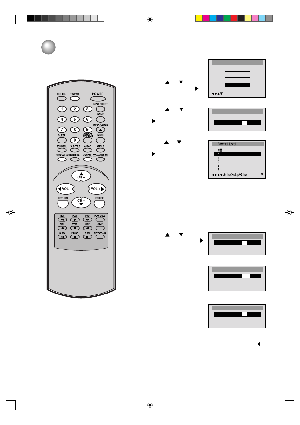 Parental control setting, 35 parental control setting | Toshiba MD19N3 User Manual | Page 35 / 47