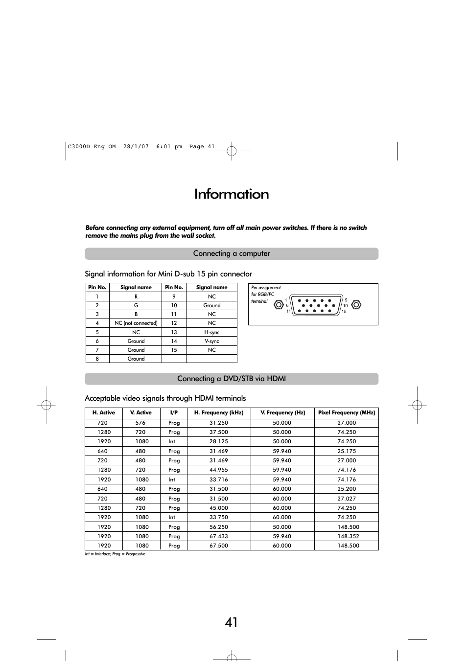 Information | Toshiba 32 60cm User Manual | Page 39 / 40
