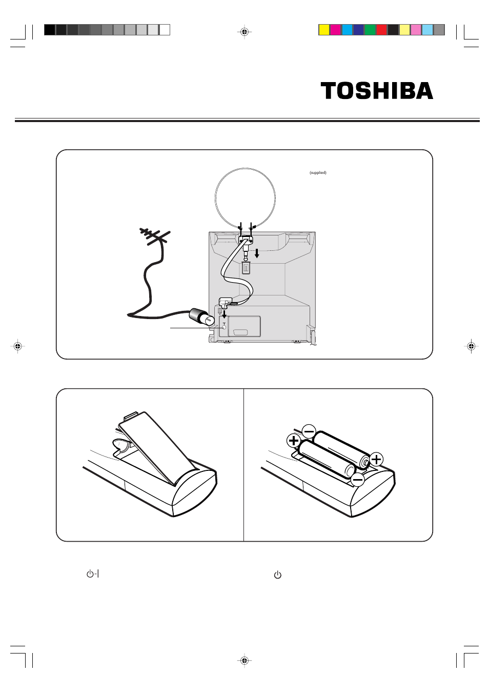 Quick set-up guide, Connections 2. installing batteries, Model - 15v31b | Toshiba 15V31B User Manual | Page 29 / 30