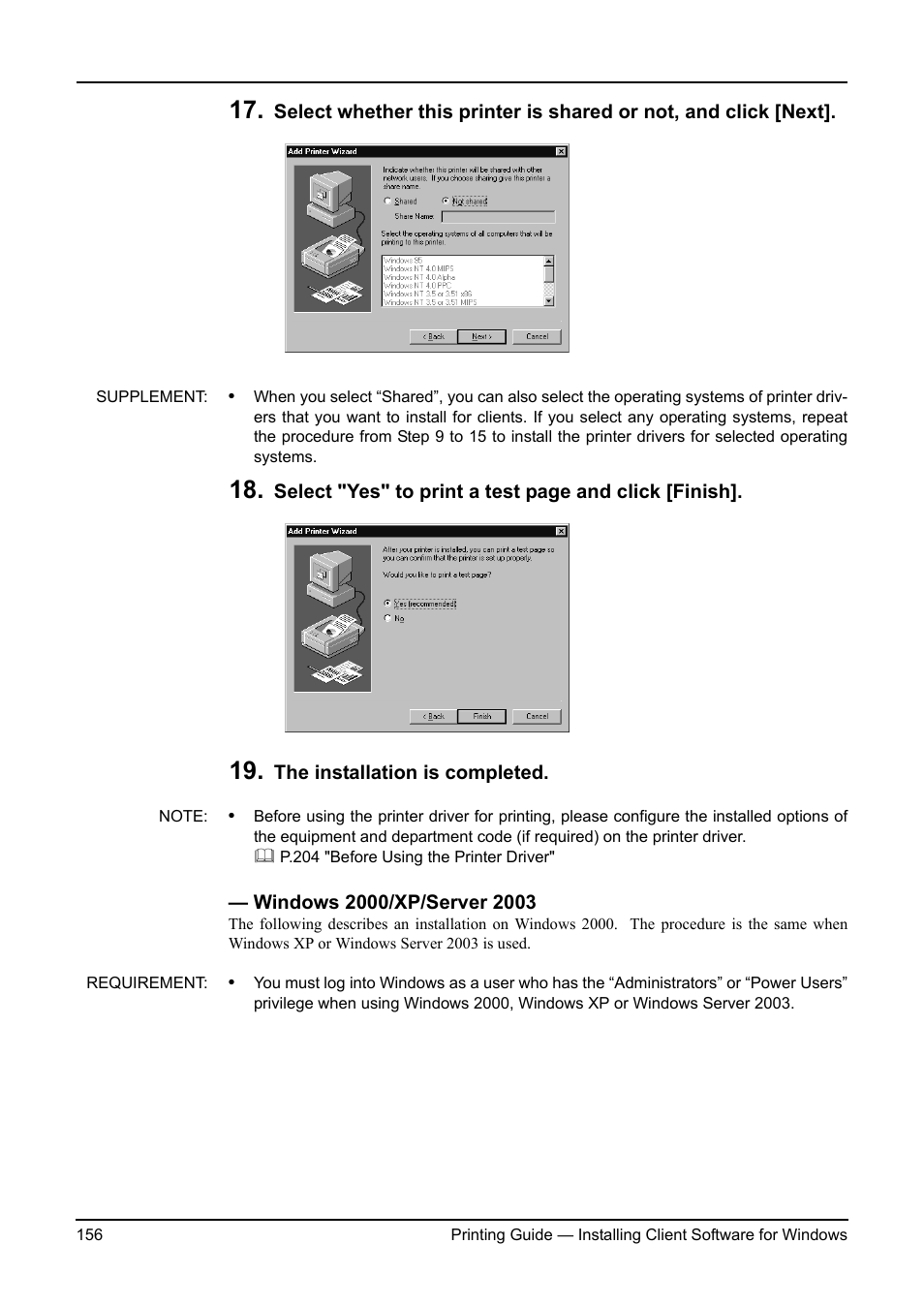 Windows 2000/xp/server 2003, P.156 "windows 2000/xp/server 2003 | Toshiba ESTUDIO 3511 User Manual | Page 156 / 382