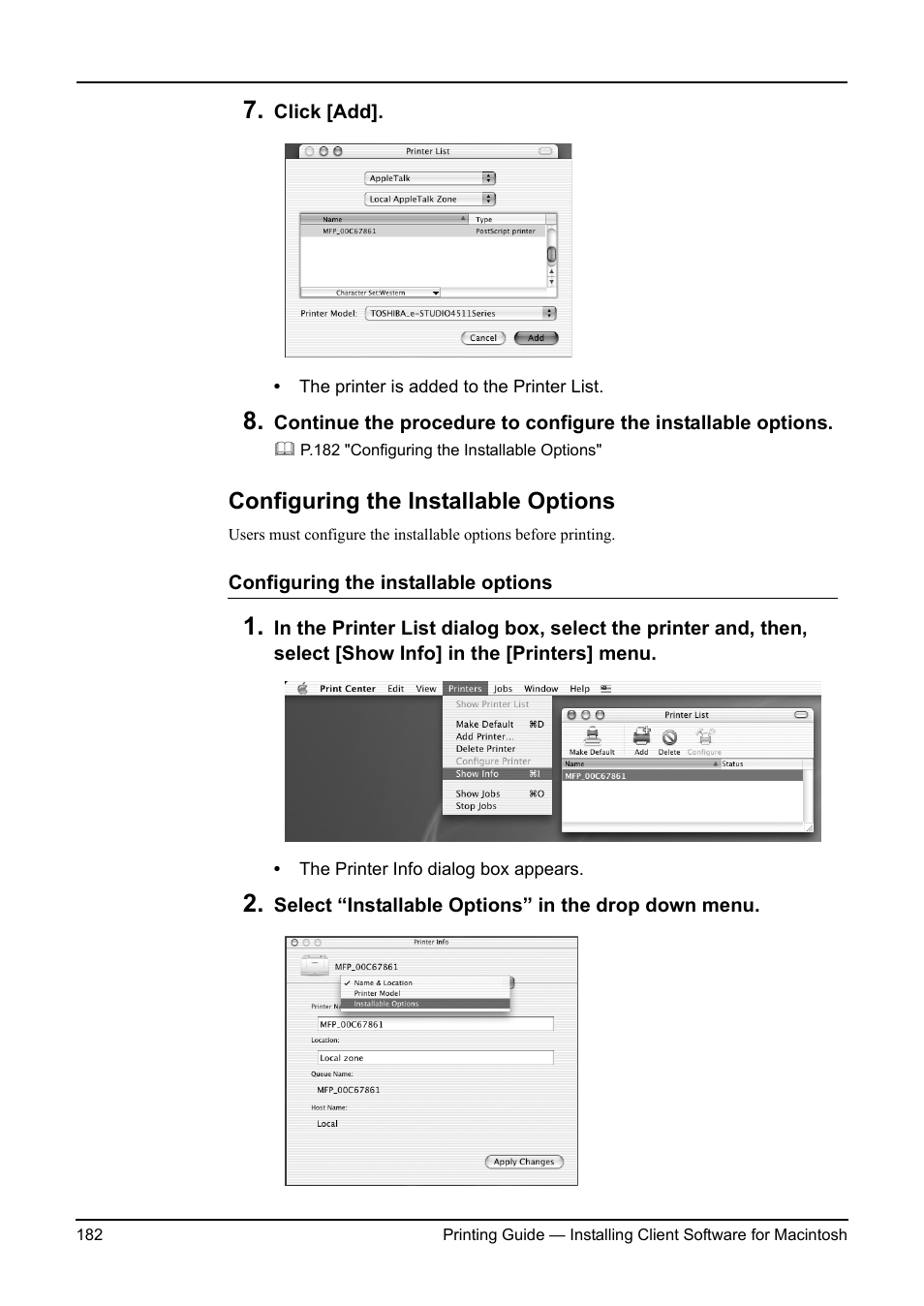 Configuring the installable options, P.182 "configuring the installable options | Toshiba ESTUDIO 3511 User Manual | Page 182 / 382