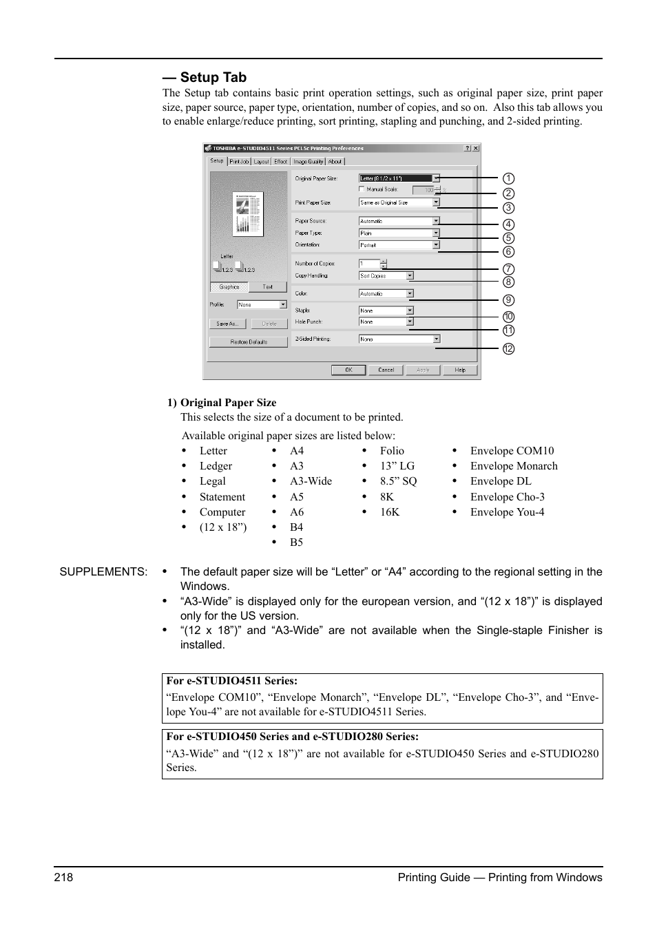 Setup tab, P.218 "setup tab | Toshiba ESTUDIO 3511 User Manual | Page 218 / 382
