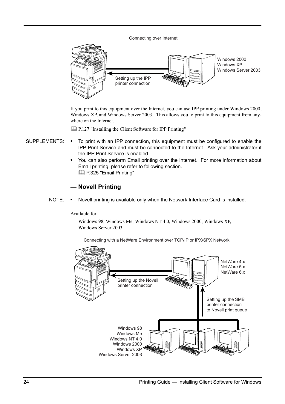 Novell printing, P.24 "novell printing | Toshiba ESTUDIO 3511 User Manual | Page 24 / 382
