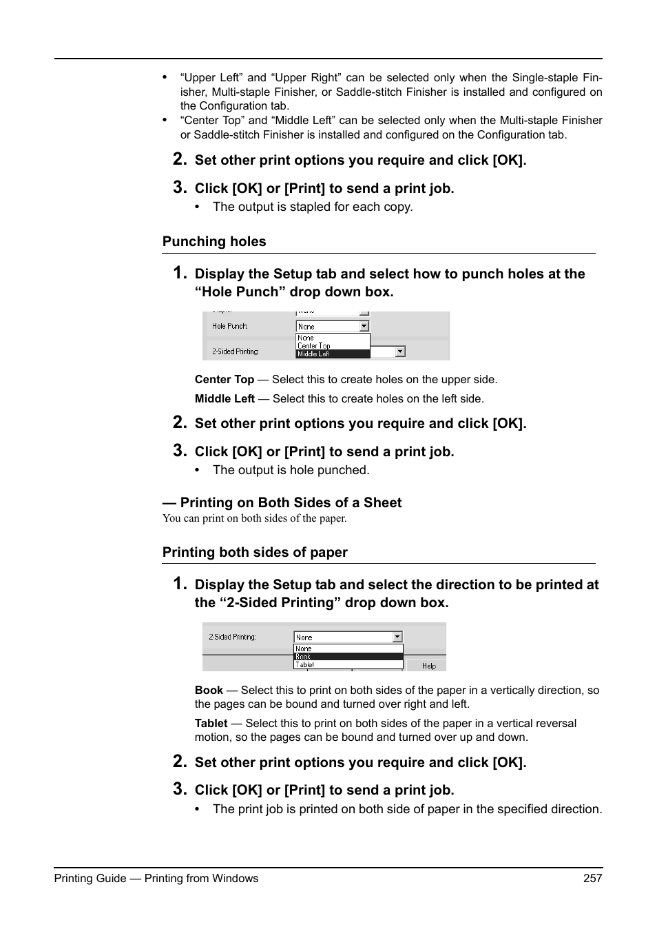 Printing on both sides of a sheet | Toshiba ESTUDIO 3511 User Manual | Page 257 / 382