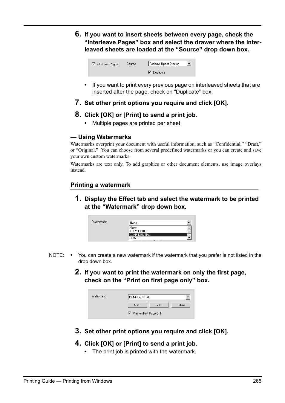 Using watermarks | Toshiba ESTUDIO 3511 User Manual | Page 265 / 382