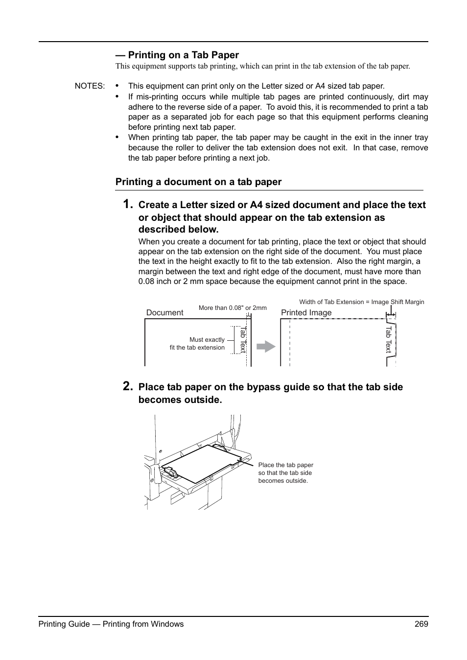 Printing on a tab paper | Toshiba ESTUDIO 3511 User Manual | Page 269 / 382