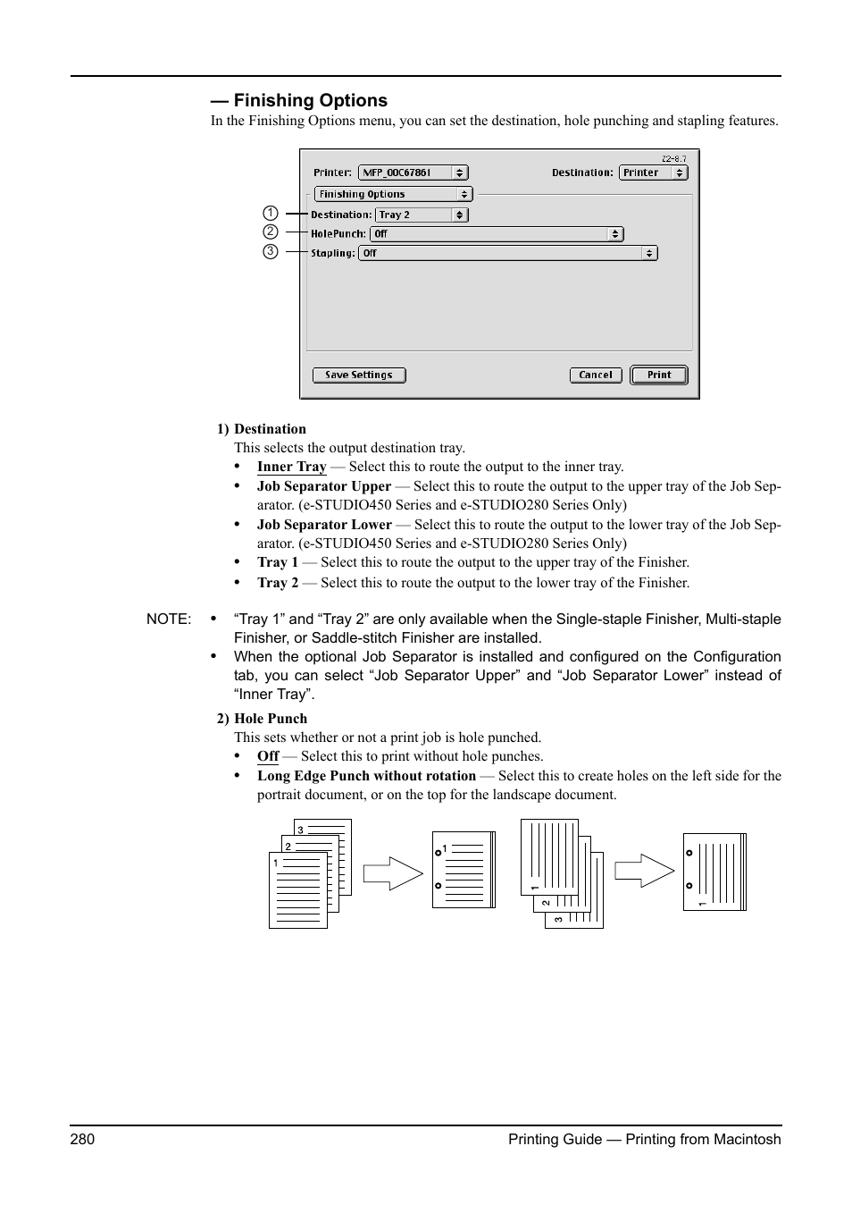 Finishing options | Toshiba ESTUDIO 3511 User Manual | Page 280 / 382