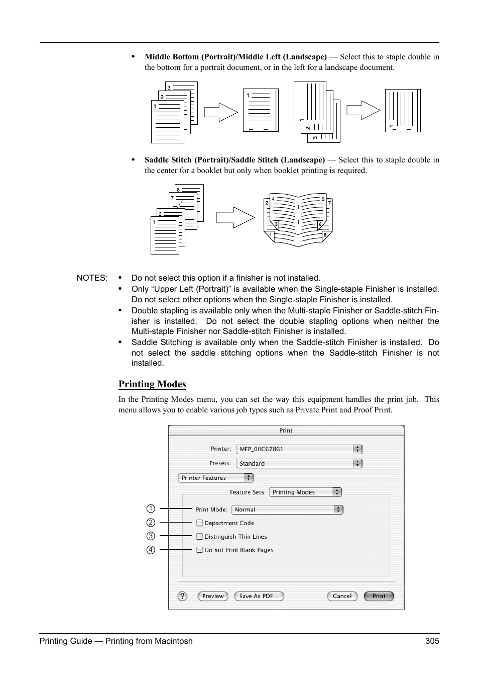 Printing modes | Toshiba ESTUDIO 3511 User Manual | Page 305 / 382