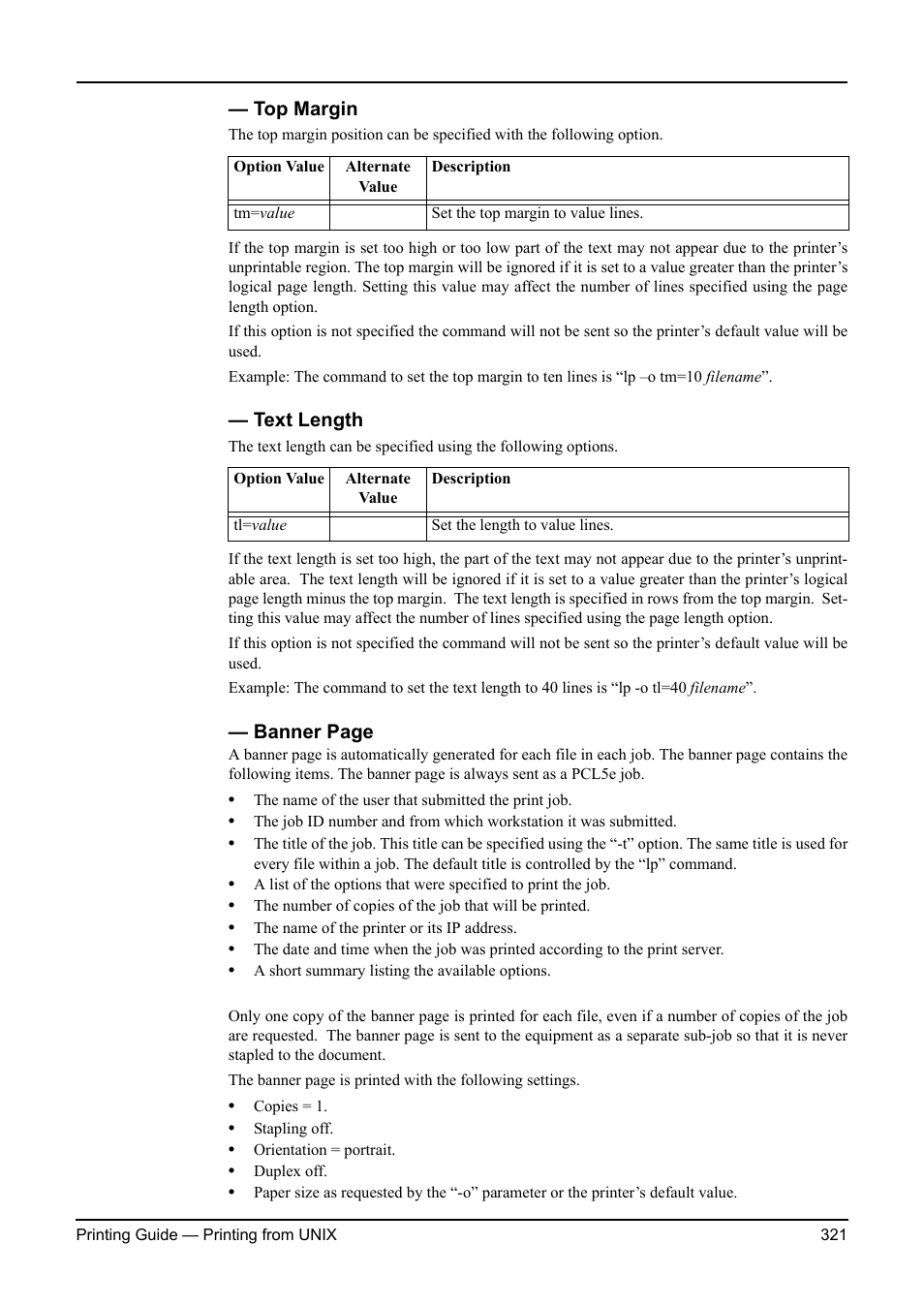 Top margin, Text length | Toshiba ESTUDIO 3511 User Manual | Page 321 / 382