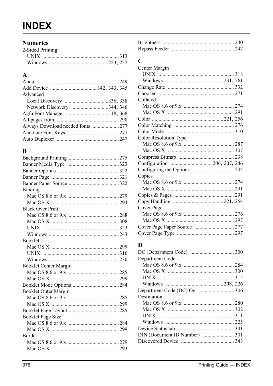 Index | Toshiba ESTUDIO 3511 User Manual | Page 376 / 382