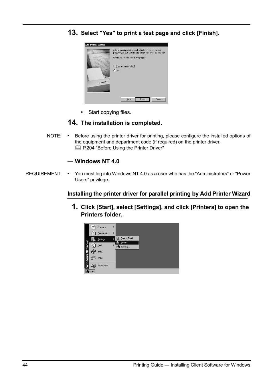 Windows nt 4.0, P.44 "windows nt 4.0 | Toshiba ESTUDIO 3511 User Manual | Page 44 / 382