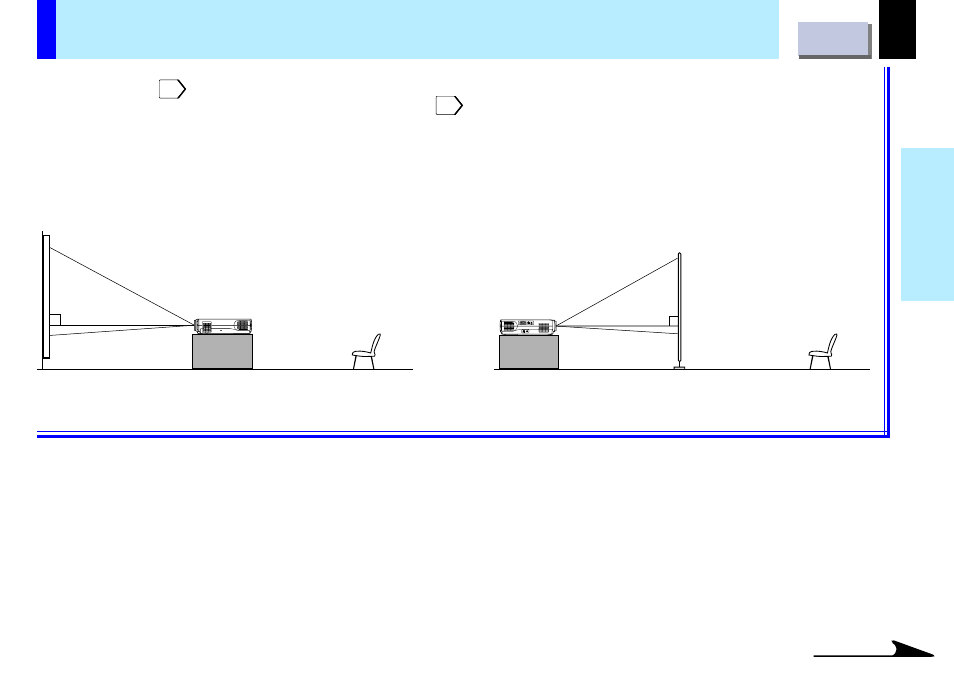 Installation and connection, Floor mounted placement, Floor-mounted projector placement | Toshiba TLP-B2U User Manual | Page 16 / 67