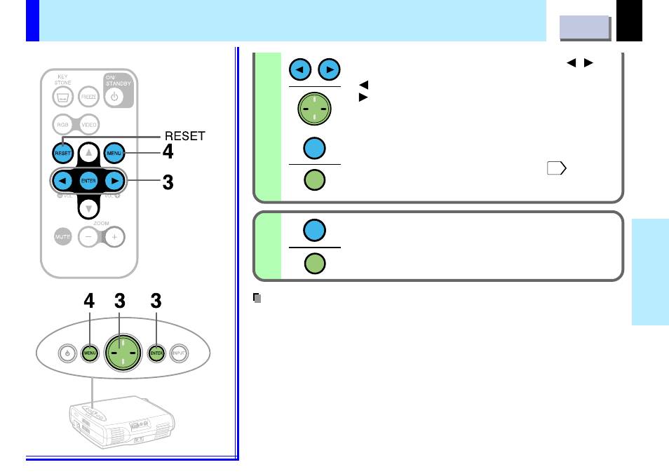 Utton, Quick menu setting (continued) | Toshiba TLP-B2U User Manual | Page 35 / 67