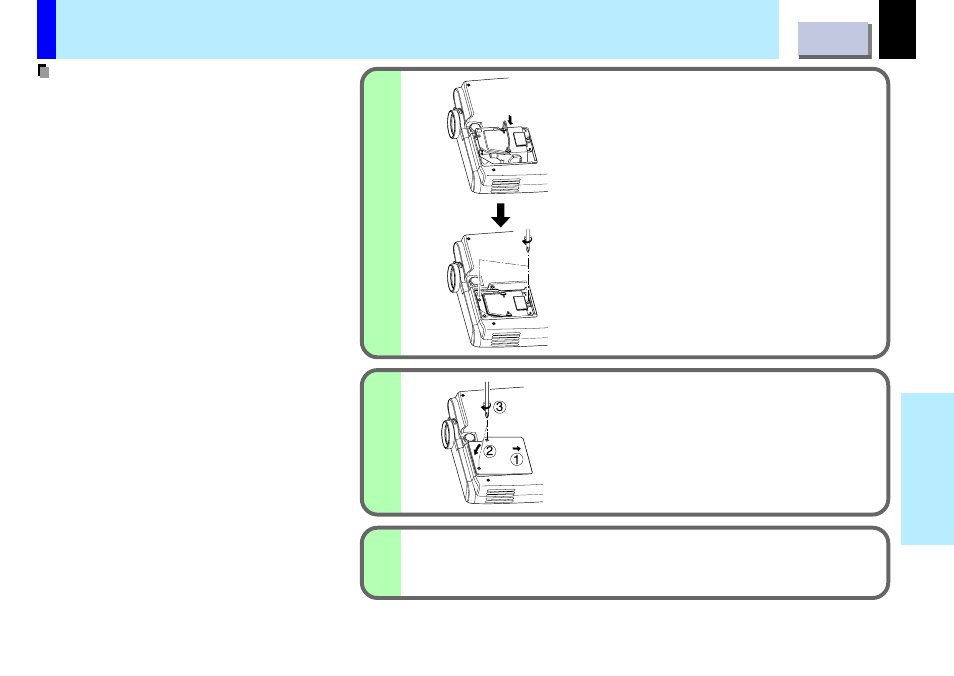 Lamp replacement (continued) | Toshiba TLP-B2U User Manual | Page 58 / 67