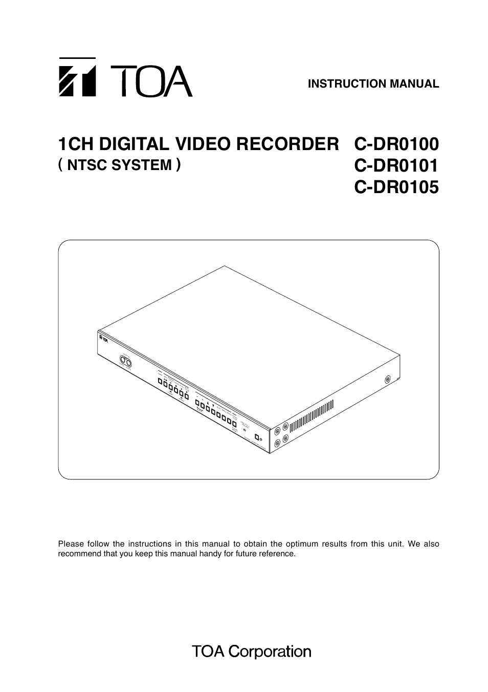 Toshiba C-DR0101 User Manual | 56 pages