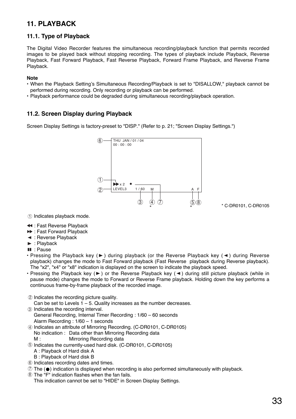 Playback | Toshiba C-DR0101 User Manual | Page 33 / 56