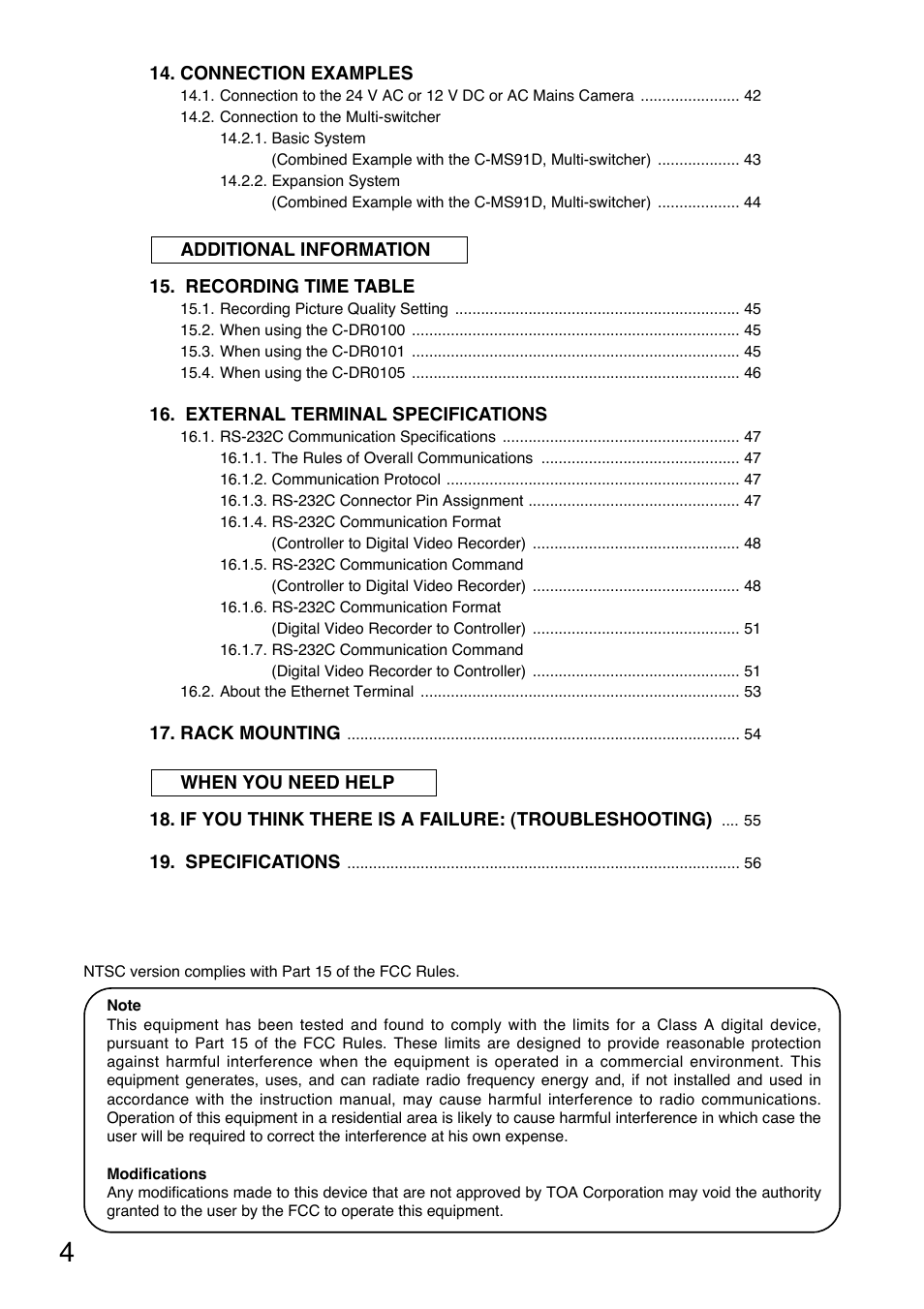 Toshiba C-DR0101 User Manual | Page 4 / 56