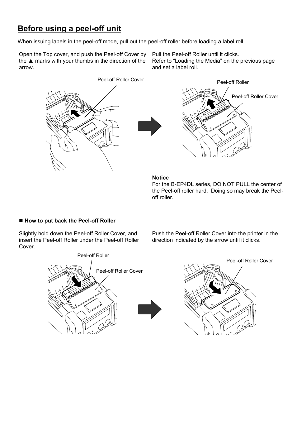 Before using a peel-off unit | Toshiba B-EP4DL User Manual | Page 13 / 28