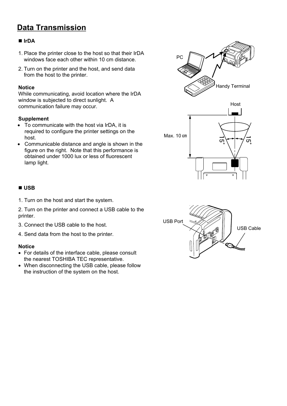 Data transmission | Toshiba B-EP4DL User Manual | Page 17 / 28
