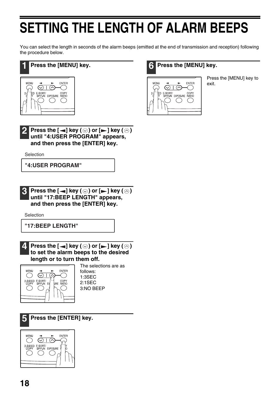 Setting the length of alarm beeps | Toshiba 151D User Manual | Page 22 / 104