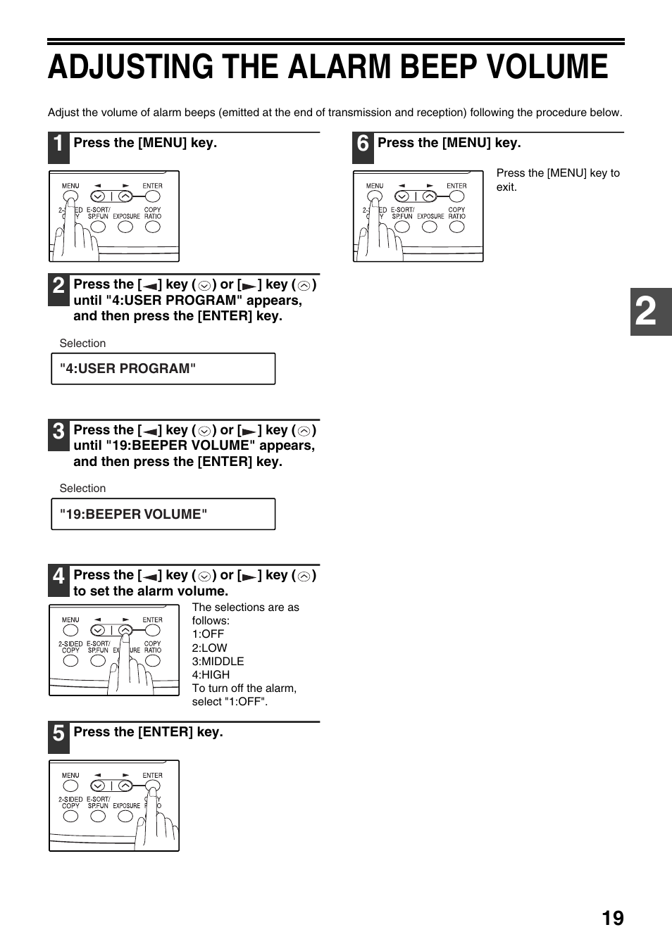 Adjusting the alarm beep volume | Toshiba 151D User Manual | Page 23 / 104