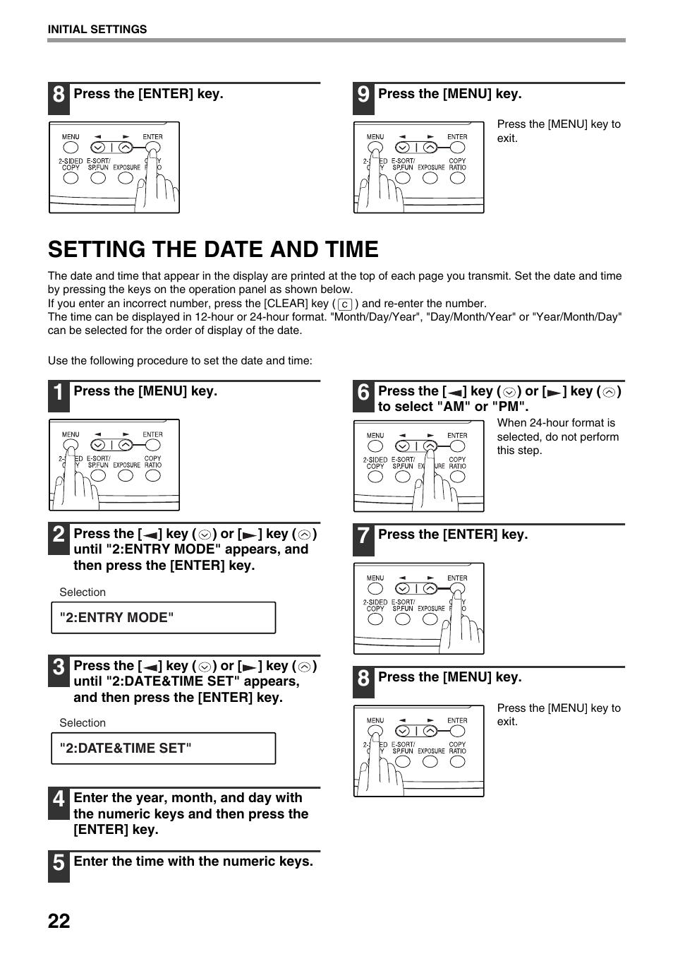 Setting the date and time | Toshiba 151D User Manual | Page 26 / 104