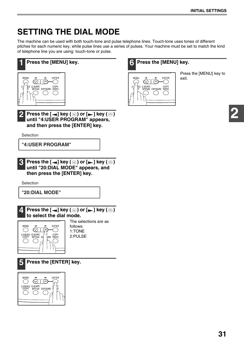 Setting the dial mode | Toshiba 151D User Manual | Page 35 / 104