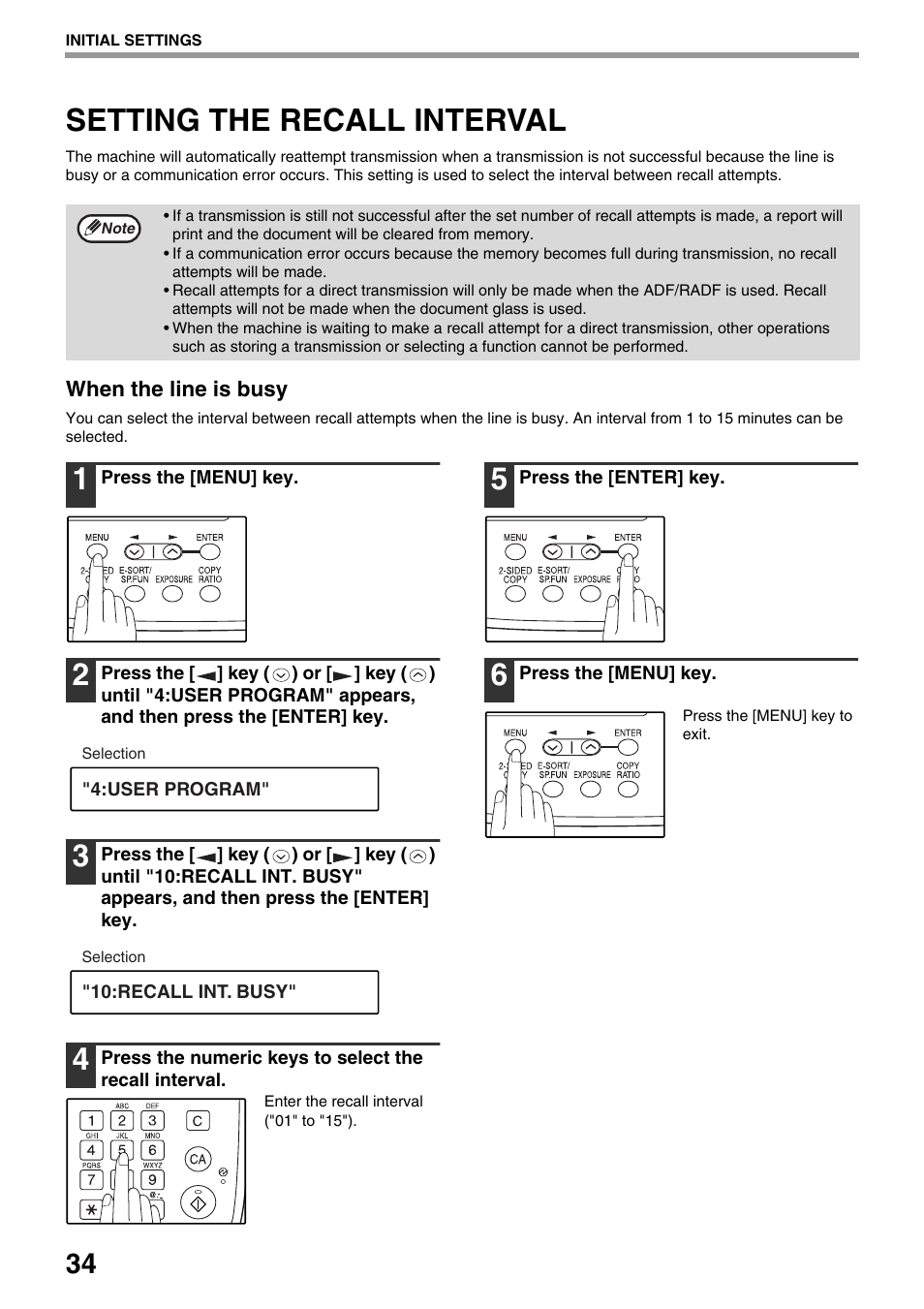 Setting the recall interval, When the line is busy | Toshiba 151D User Manual | Page 38 / 104