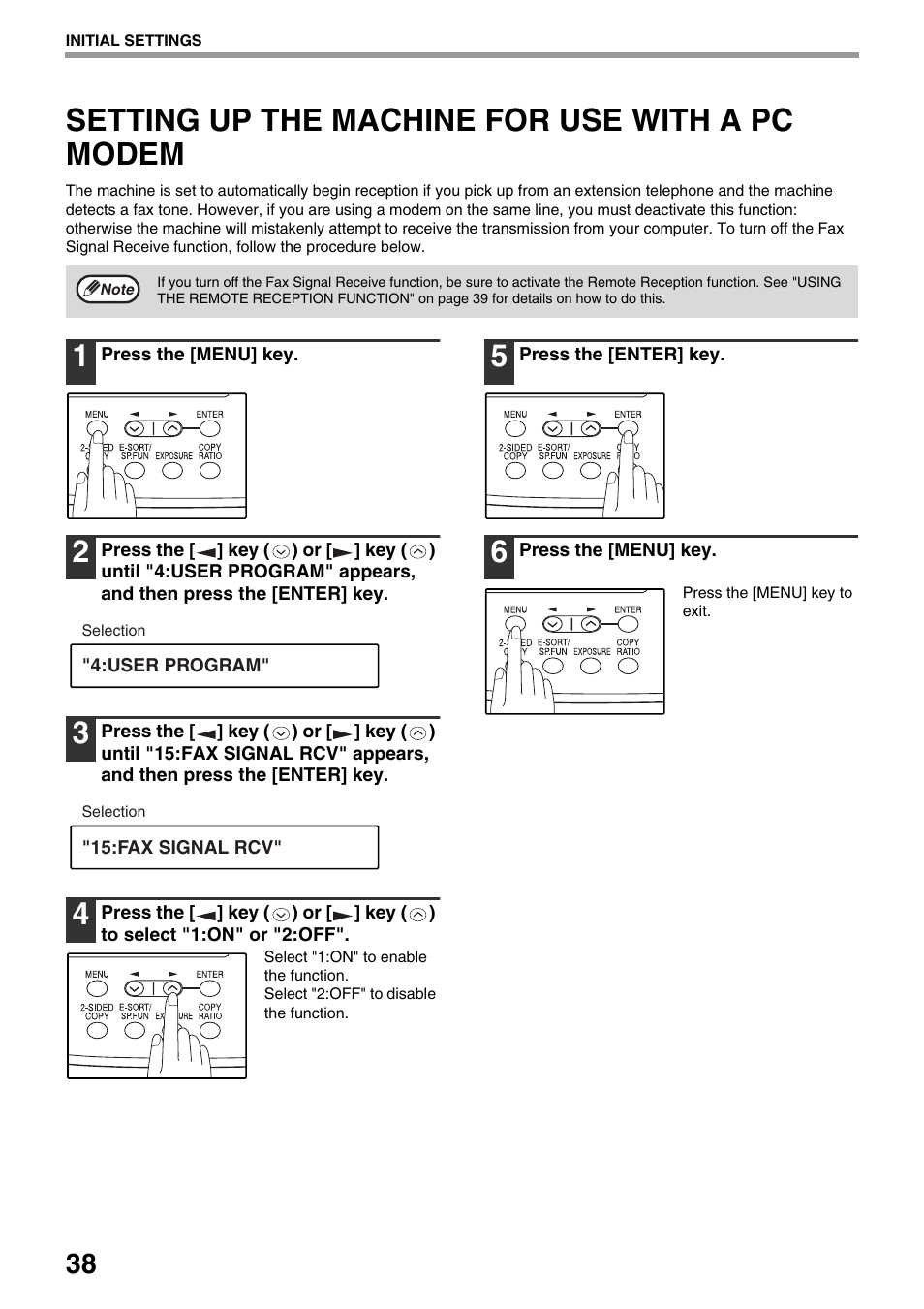 Setting up the machine for use with a pc modem | Toshiba 151D User Manual | Page 42 / 104